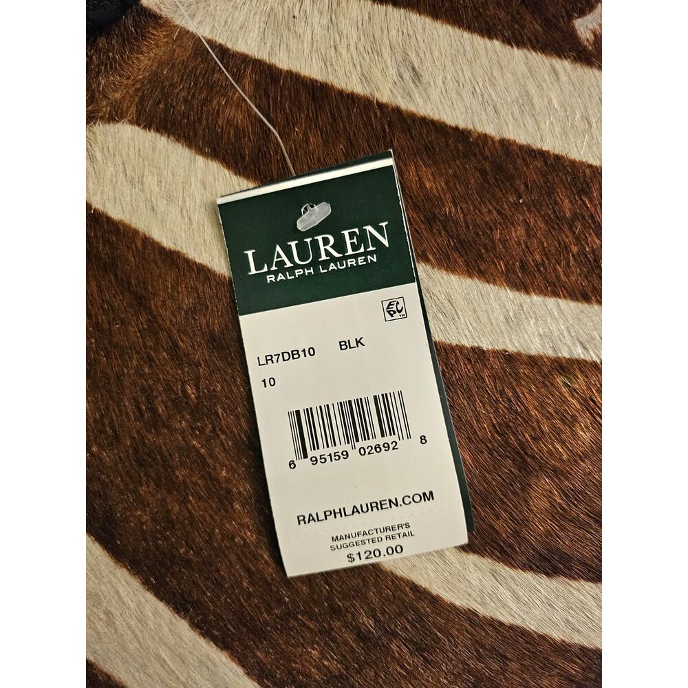 Lauren Ralph Lauren Ruffle Underwire One Piece Swimsuit 10 M Black Beach Swim - Picture 5 of 5